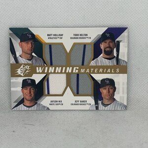 2009 SPx Winning Materials Holliday Helton Nix Baker #WM4-HHBN (041)